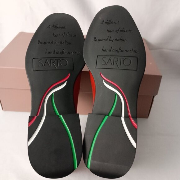 Sarto Franco Sarto Eden Red Patent Studded Penny Loafers Women Size 10 New - Picture 11 of 13